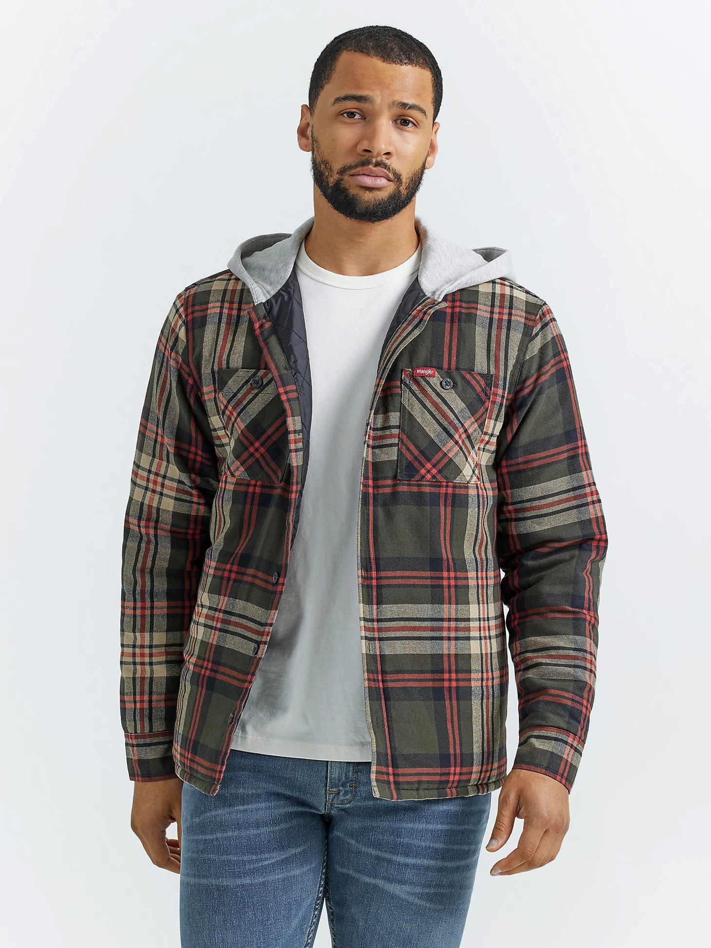 Wrangler Men's Heavyweight Shirt Jackets: Quilted Hooded or Sherpa ...