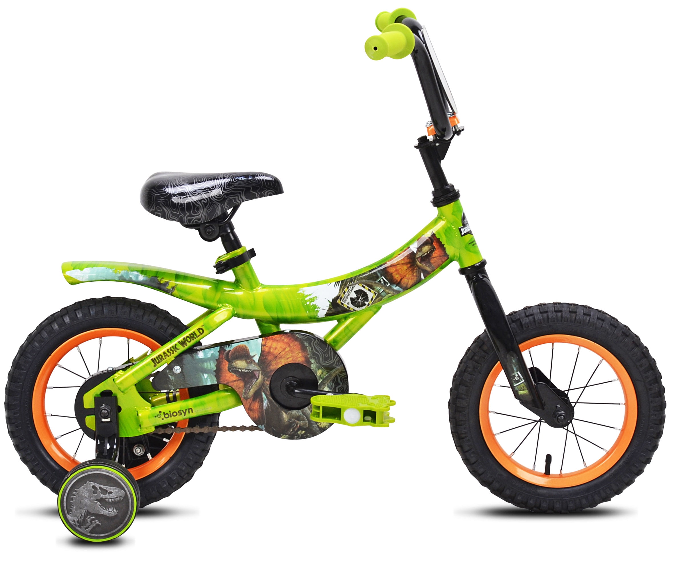 12 Kids' Bike w/ Training Wheels: Jurassic World Boy's (Raptor,  Green/Orange) + Free Shipping