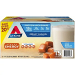 Sam's Club Members: 15-Count 11-Oz Atkins Protein Shakes: Energy (Creamy Caramel) or Iced Coffee (Café Au Lait) $17.48 + Free Shipping Plus Members