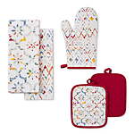 5-Pc Mainstays 100% Cotton Ogee Tile Kitchen Towel, Pot Holder & Oven Mitt Set $4