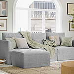 Beautiful Drew Modular Sectional Sofa w/ Ottoman by Drew Barrymore (Gray Fabric) $598 + Free Shipping