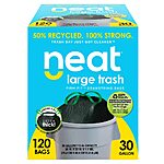 120-Count 30-Gallon Neat Large 50% Recycled 3-Ply Drawstring Trash Bags (Reversible Black &amp; White) $13.40 + Free Shipping w/ Prime or on $35+