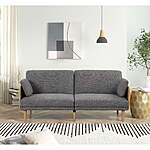73&quot; Better Homes &amp; Gardens Reading Futon (Grey Linen w/ Wood Legs &amp; Arms) $130.24 + Free Shipping