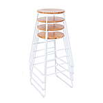 4-Count 28&quot; Mainstays Backless Stools (White Metal Base w/ Natural Wood Seat) $43.40 + Free Shipping