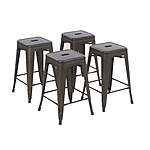 4-Count 24" Howard Metal Stackable Indoor Stools Set (Gunmetal or Black) $65 + Free S/H