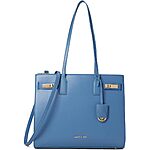 Anne Klein Triple Compartment Minimal Tote Bag w/ Double Turnlock (Elemental Blue or Latte) $21 + Free Shipping