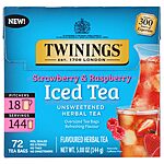 72-Count Twinings Strawberry &amp; Raspberry Unsweetened Oversized Herbal Iced Tea Bags (18 pitchers or 144 servings) $3.62 + Free Shipping w/ Prime or on $35+