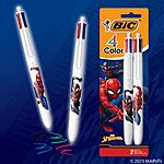 2-Count BIC 4-Color Retractable 1mm Ballpoint Pens (Marvel Spider-Man) $2.55 w/ Subscribe &amp; Save