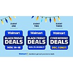 Walmart's 2025 Black Friday/Cyber Monday Schedule/Preview Deals (Starting 11/13 Walmart+ Members)