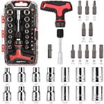 27-Piece Amazon Basics Magnetic T-Handle Ratchet Wrench & Screwdriver Set $8.70