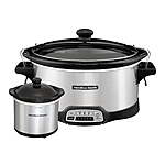 7-Qt Hamilton Beach Programmable Slow Cooker + Party Dipper Food Warmer (Stainless Steel) $59.99 + Free Shipping