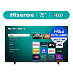 Walmart+ Members: 75&quot; Hisense Class H5 Series QLED 4K UHD Roku Smart TV (75H5QBR, 2025 Model) $378 + Free Shipping