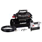 Select Locations: Husky 4-Gal 175 PSI Electric Hotdog Air Compressor Combo Kit w/ 2-in-1 Brad Nailer/Stapler &amp; 25' PVC Hose $99 + Free Shipping