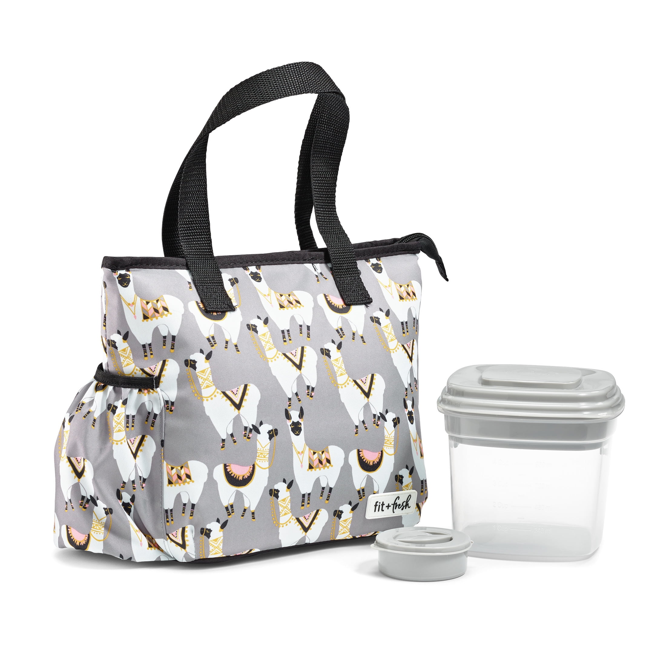 Fit + Fresh Insulated Lunch Bag w/ Salad Container (Gray Llamas) $7.49 + Free S&H w/ Walmart+ or $35+