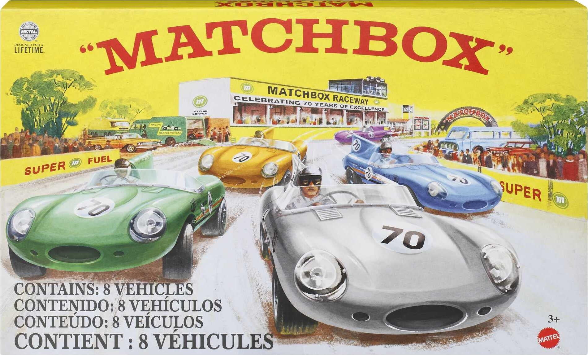 8-Vehicle Matchbox 70th Anniversary 1:64 Die-Cast Cars Premium Collector Bundle (Platinum-Tone Finish) $23.71 + Free S&H w/ Walmart+ or $35+