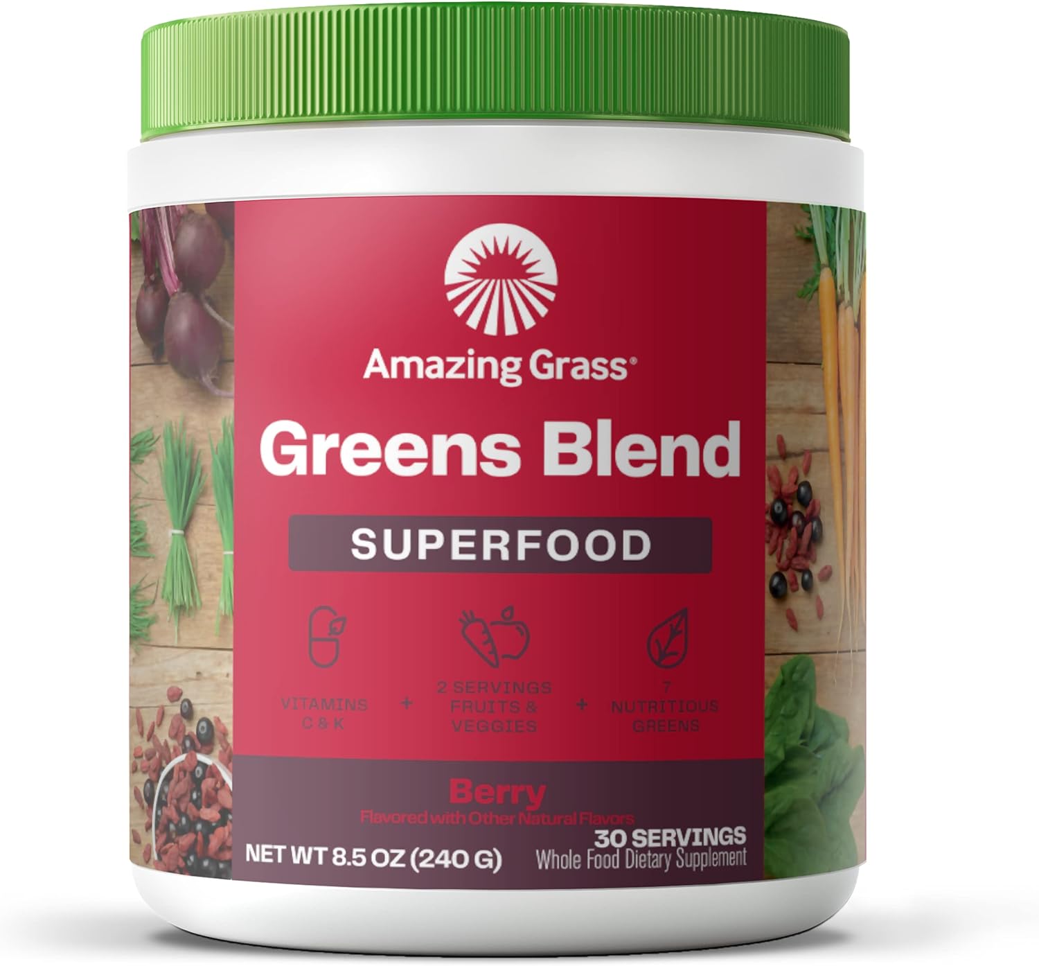 Prime Members: 8.5-Oz Amazing Grass Greens Blend Superfood Powder (Berry, 30 Servings) $11.49 w/ S&S + Free Shipping