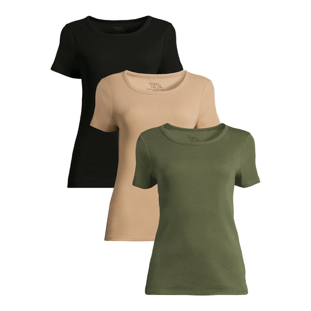 3-Count Time and Tru Women’s Rib Tees (Various, XS-XXL) $6.88 ($2.29 each) & More + Free S&H w/ Walmart+ or on $35+