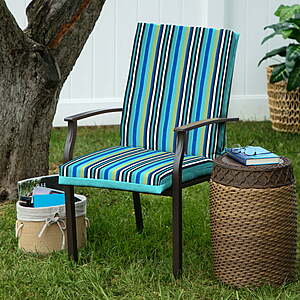 Mainstays 44 x 21 Turquoise Medallion Rectangle Outdoor Chair Cushion, 1  Piece 