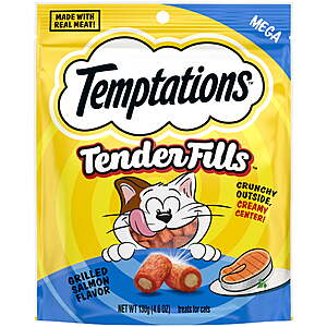 2-Count 4.6-Oz Temptations Tender Fills Cat Treats (Grilled Salmon Flavor) + $3.98 Walmart Cash $7.16 + Free S&H w/ Walmart+ or $35+