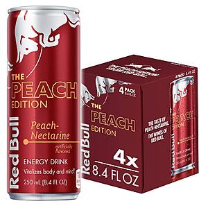 4-Count 8.4-Oz Red Bull Peach Nectarine Energy Drink Cans $4.51 w/ S&S + Free Shipping w/ Prime or on $35+