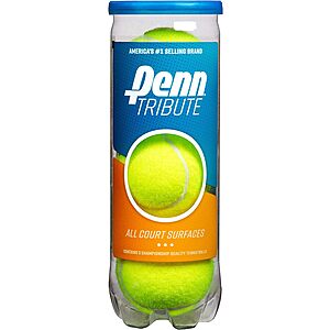 3-Count Penn Tribute All Court Surfaces Tennis Balls $  2.51 + Free Shipping w/ Prime