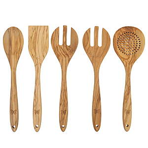 5-Piece The Pioneer Woman Olivewood Kitchen Cooking Utensil Tool Set $  15 + Free S&H w/ Walmart+ or on $  35+