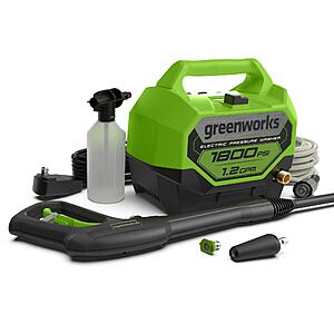 YMMV: Greenworks 1800 PSI 1.2-GPM Cold Water Electric Pressure Washer w/ 2 Spray Tips (GPW1805) $59 + Free Shipping