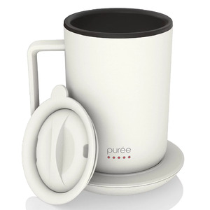 12-Oz Tzumi Puree Warming Stainless Steel Coffee Mug w/ Warmer Coaster & Lid (White) $20 