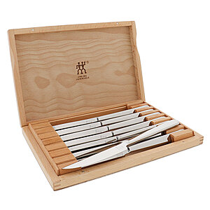 8-Piece Zwilling J.A. Henckels Stainless Steel Steak Knife Set w/ Wood Case $40 + Free Shipping