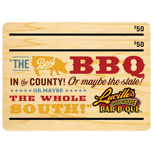 Costco Members: $100 Lucille's Smokehouse Bar-B-Que Restaurant Gift Card (2 x $50 E-Gift Card) $69.99