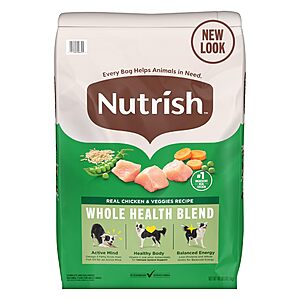 40-Lb Nutrish Whole Health Blend Dry Dog Food (Real Chicken & Veggies) $22 w/ Subscribe & Save + Free S&H