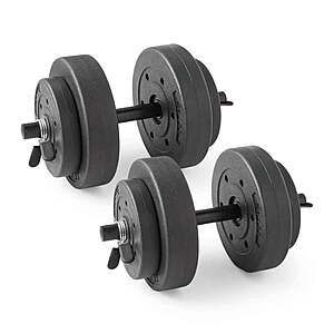 14-Piece Athletic Works 40-Lb Adjustable Vinyl Dumbbell Set (4x 7.5-Lb + 4x 2.5-Lb Plates) $19.97 + Free S&H w/ Walmart+ or on $35+