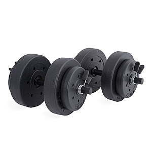 14-Piece Athletic Works 40-Lb Adjustable Vinyl Dumbbell Set (4x 7.5-Lb + 4x 2.5-Lb Plates) $19.97 + Free S&H w/ Walmart+ or on $35+
