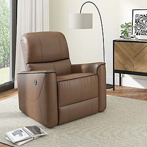 Hillsdale Provenza Faux Leather Power Recliner w/ USB Port (Saddle Brown) $199.39 + Free Shipping