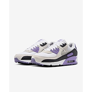 Nike Men's Air Max 90 Shoes (White/Dusty Amethyst/Photon Dust/Light Smoke Grey)  + Free Shipping