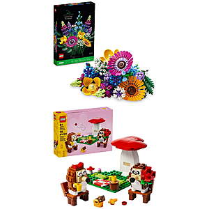 LEGO: 939-Piece Botanicals Wildflower Bouquet (10313) + 166-Piece Hedgehog Picnic Date (40711) $48 + Free Shipping