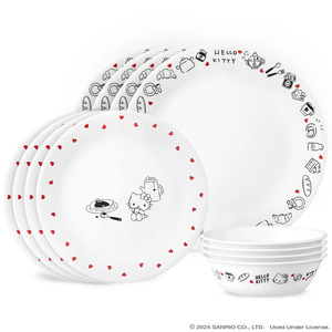 12-Piece Corelle Hello Kitty Very Delicious Dinnerware Set (Service for 4) 2 for .98 (.99 each) + Free Shipping on +