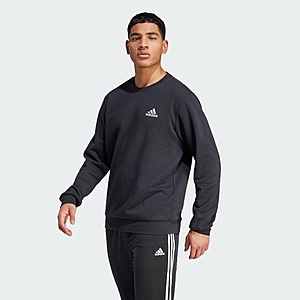 adidas Men's Essentials Fleece Sweatshirt (S-2XL, Black/White) $10 + Free Shipping