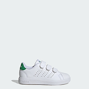 adidas Kids' Advantage Base 2.0 Shoes (White/Green, select sizes) .80 + Free Shipping