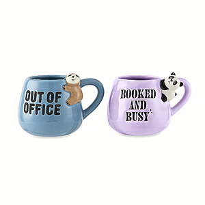 Thyme & Table Stoneware Mugs: 2-Piece Sloth & Panda Office Set $3 ($1.50 each), 4-Count Pearl w/ Flower Handle Set $2.50 ($0.63 each), & More + Free S&H w/ Walmart+ or on $35+