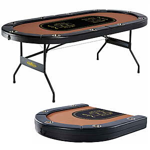 10-Player Barrington Billiards Folding Poker Table w/ Steel Cup Holders & Padded Rails $149 & More + Free Shipping