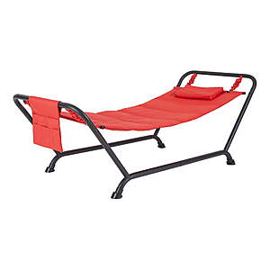 Mainstays Belden Park Hammock w/ Stand & Pillow (Red) $32.40 