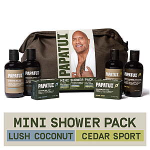 Papatui by The Rock Men's Shower Pack Gift Sets + $3 Walmart Cash (2 Options) $10 