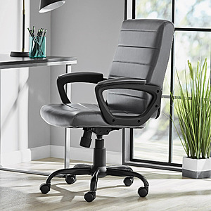 Mainstays Bonded Leather Mid-Back Manager's Office Chair (Gray,Supports 275-lbs) $36.13 + Free Shipping