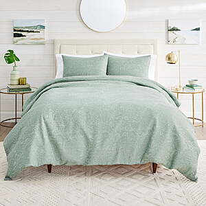 3-Piece Better Homes & Gardens Paisley Matelasse Duvet Cover Set (Full/Queen,Sage Floral) $15.60 + Free S&H w/ Walmart+ or on $35