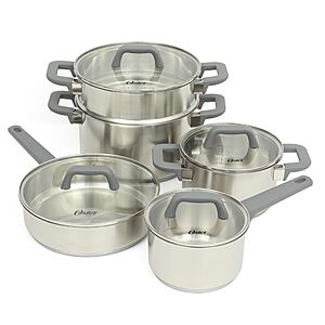 9-Piece Oster Beauford Stainless Steel 5-Ply Encapsulated Base Cookware Set $46.60 or less + Free Shipping