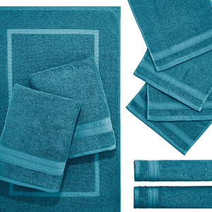 9-Piece Mainstays Cotton Towel & Bath Mat Bundle Set (Various Colors) from $9.90