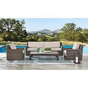 Sam's Club Members: 4-Piece Member's Mark Halstead XL Seating Outdoor Patio Set w/ Sunbrella Fabric Cushions + Outdoor Storage Covers $1499 + Free Shipping Plus Members
