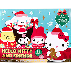 Jazwares Hello Kitty & Friends Holiday Advent Calendar w/ 18 Figures & Accessories