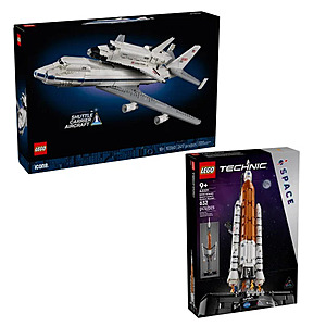 LEGO: 2417-Piece Icons Shuttle Carrier Aircraft + 632-Piece Technic NASA Artemis Space Launch System Rocket